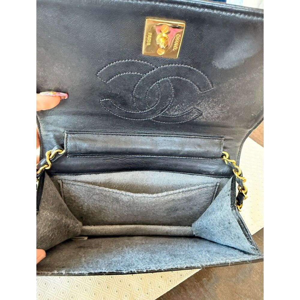 🖤👜 Chanel Flap bag Black CC Shoulder/ WOC Bag 24k gold hardware AUTHENTIC 😍 - Picture 11 of 11
